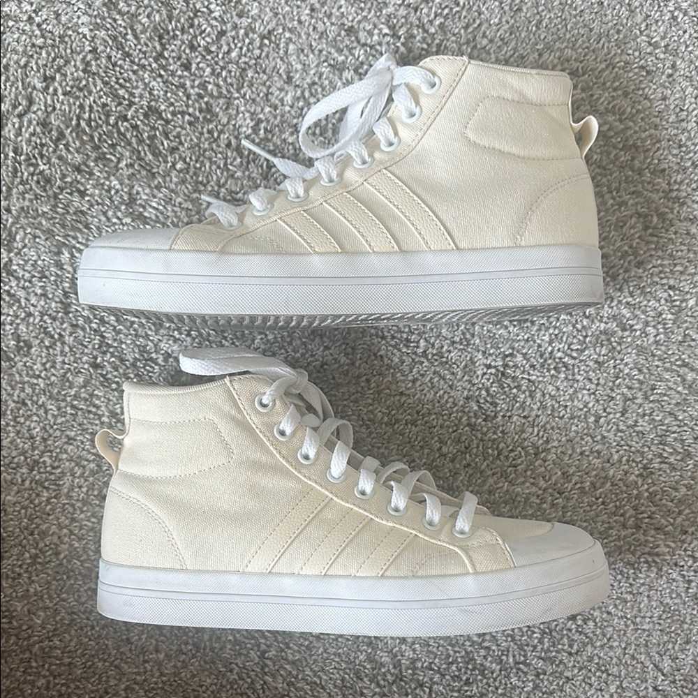 adidas Women's Cream Mid High-Top Sneakers with Cloudfoam